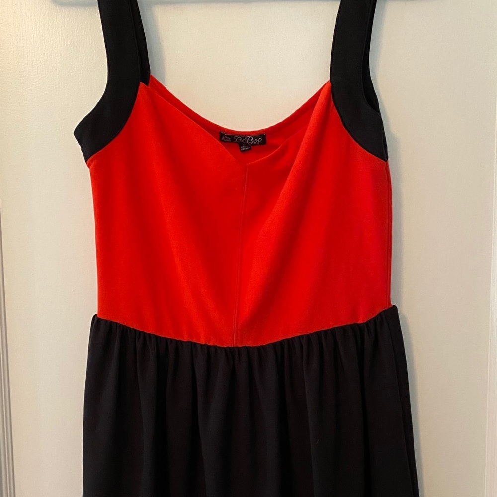Red and black dress